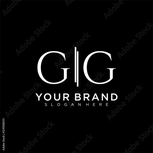 GG letter monogram logo with bussines style dsign