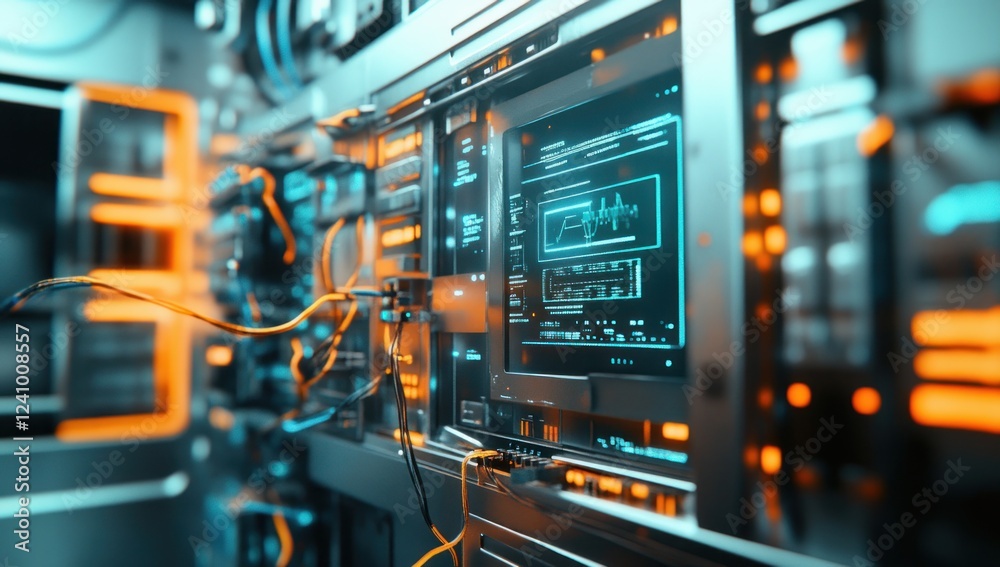 Futuristic Tech Server Room: Digital Data Center Futuristic Tech Server Room: Digital Data Center