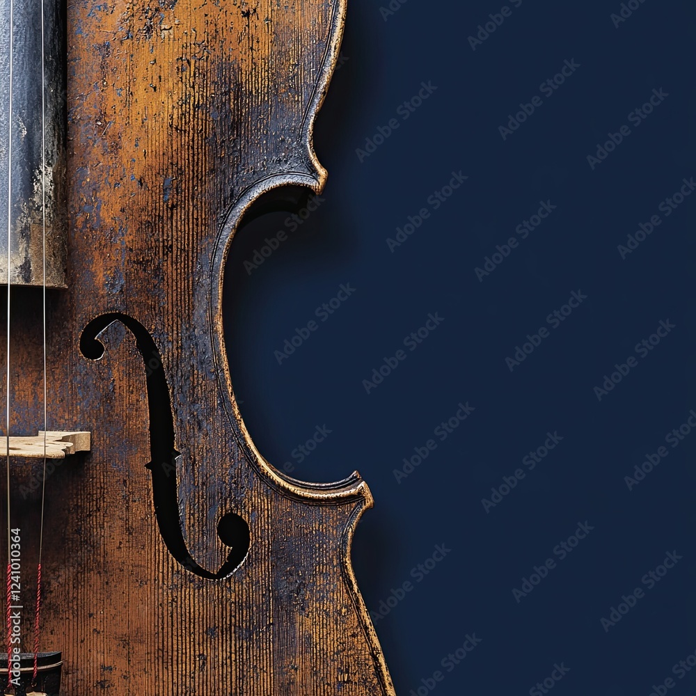 A cello set against a black background with blank space for text, suitable for a classical music album or CD cover A cello set against a black background with blank space for text, suitable for a classical music album or CD cover
