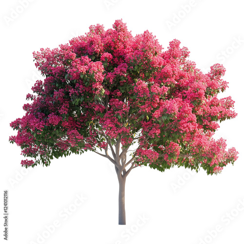 Colorama scarlet crape myrtle tree isolated on transparent background PNG