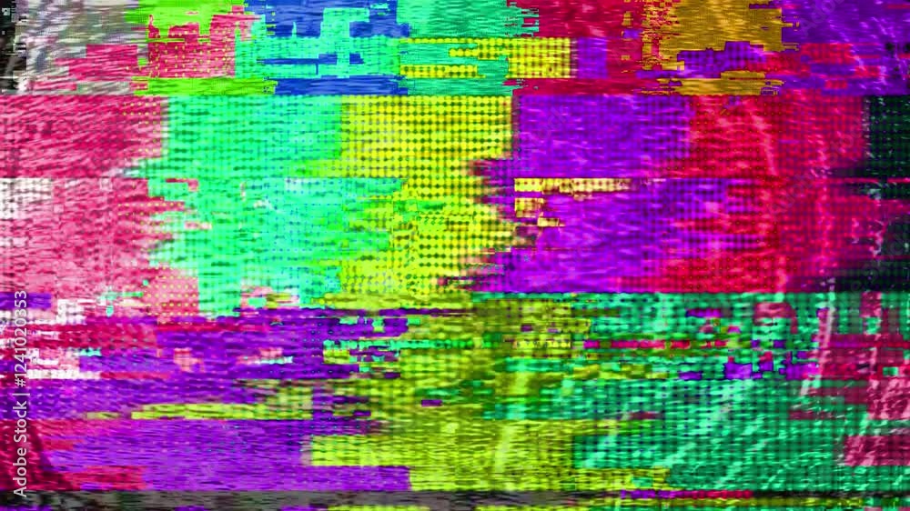Art glitch effects video delivers an electrifying mix of dynamic pixelation, vibrant neon hues Art glitch effects video delivers an electrifying mix of dynamic pixelation, vibrant neon hues