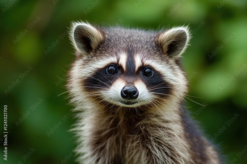 adorable raccoon captured in a close-up shot, its curious eyes sparkling with mischief and wonder, fur details sharply defined against a softly blurred natural backdrop adorable raccoon captured in a close-up shot, its curious eyes sparkling with mischief and wonder, fur details sharply defined against a softly blurred natural backdrop