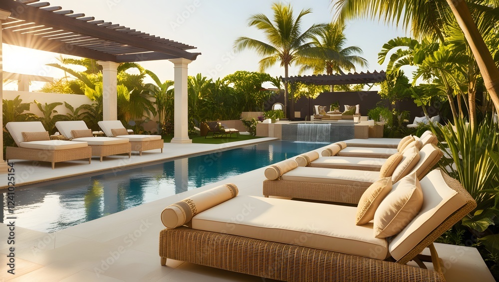 Obraz premium swimming pool in hotel resort