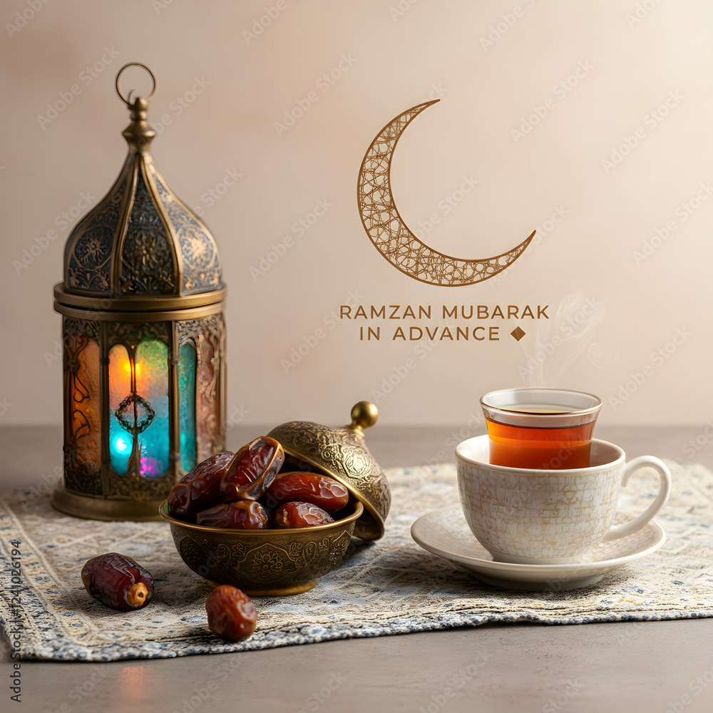 Fototapeta premium Ramadan Kareem A Month of Blessings and Reflection .Ramadan social media templates