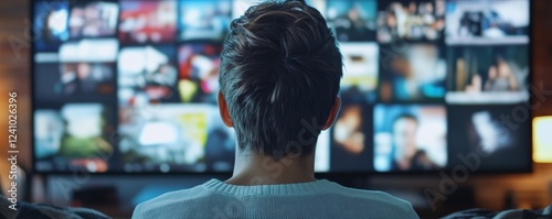 Watching News On Screen. Reading Newspaper Website, 