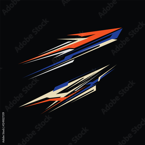 car body wrap sticker design vector. car side body sticker