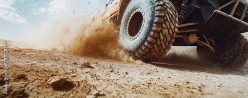 Off-Road Adventure: 4x4 Vehicle Racing Through Desert