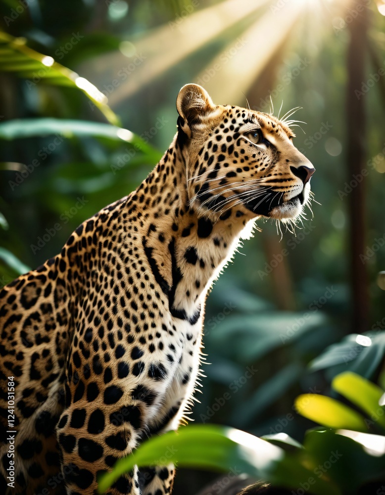 Naklejka premium a leopard in the jungle