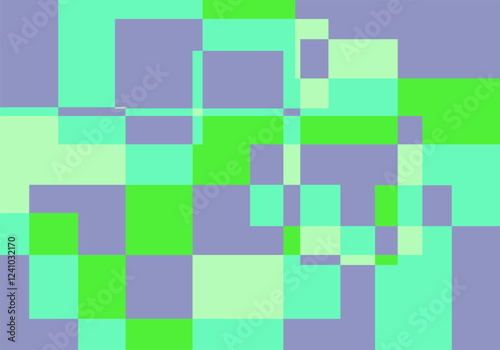 Fondo abstracto y geométrico verde, morado y azul