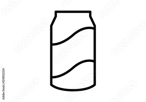 Icono negro de lata de refresco en fondo blanco