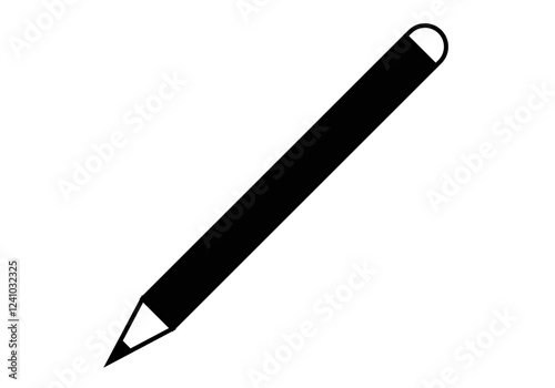 Icono negro de lápiz en fondo blanco