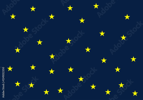 Fondo nocturno con estrellas amarillas 