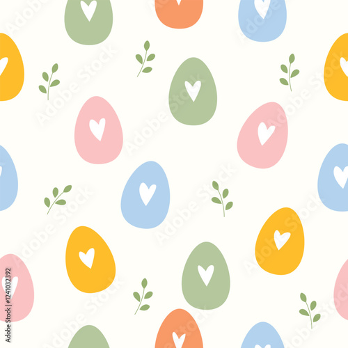 Cute Easter seamless pattern with eggs.Beautiful background, great for Easter Cards, banner, textiles, wallpapers.Vector design