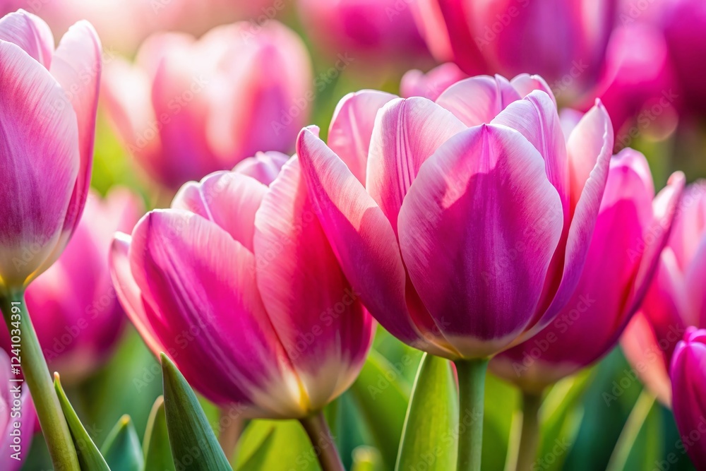 Fototapeta premium Delicate Pink Tulip Macro Photography - Spring Flowers Close Up