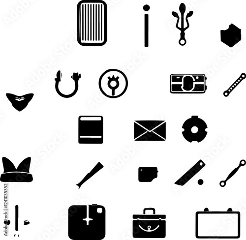 A grid of various icons for use in illustration and editorial content
