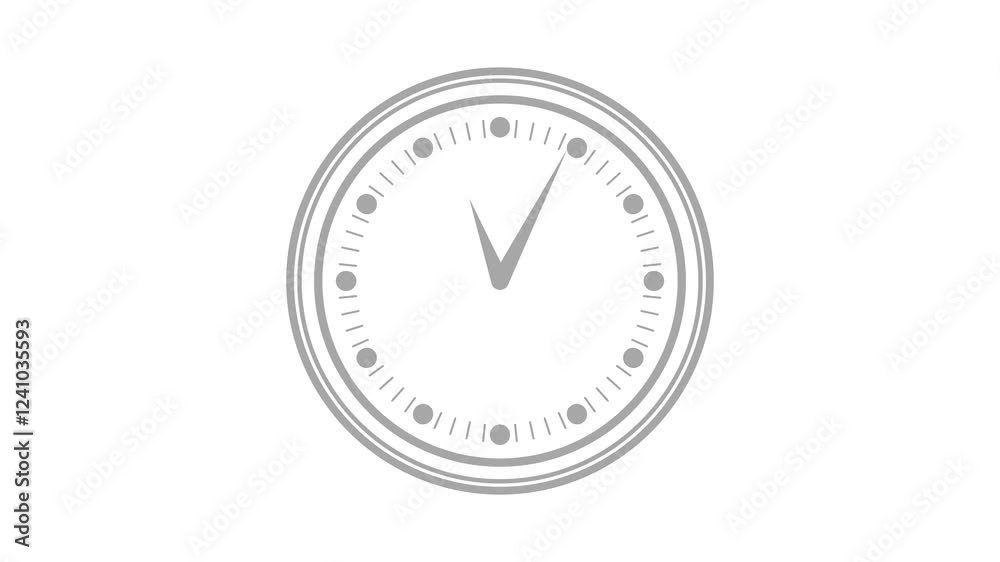Circle analog counting down animated clock isolated, Simple clock animation gray color Circle analog counting down animated clock isolated, Simple clock animation gray color