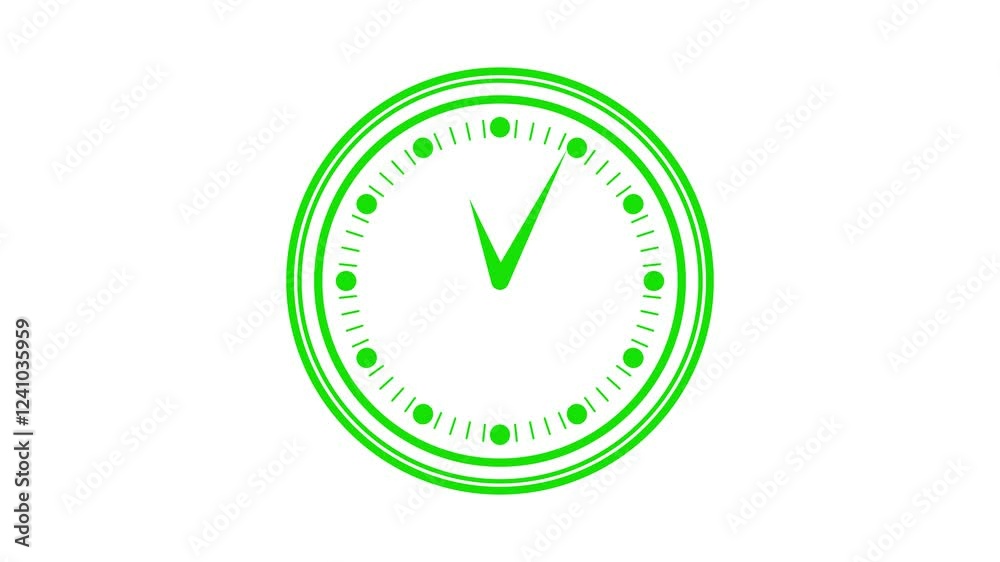 Circle analog counting down animated clock isolated, Simple clock animation Circle analog counting down animated clock isolated, Simple clock animation