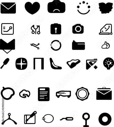 A grid of various icons for use in illustration and editorial content