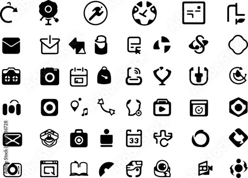 A grid of various icons for use in illustration and editorial content