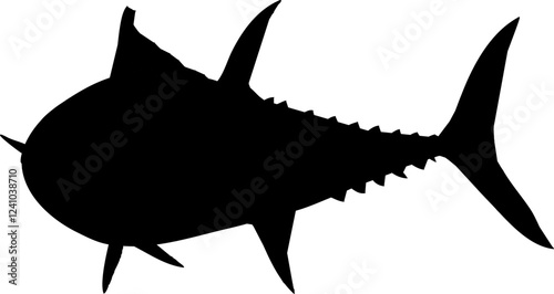 Silhouette of a leaping Bluefin Tuna 