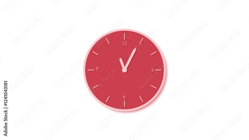 Clock isolated animation red color, Clock with moving arrows, Counting down clock isolated Time counter symbol animation Clock isolated animation red color, Clock with moving arrows, Counting down clock isolated Time counter symbol animation