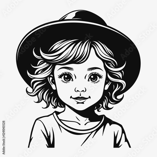 Young child smiling with hat