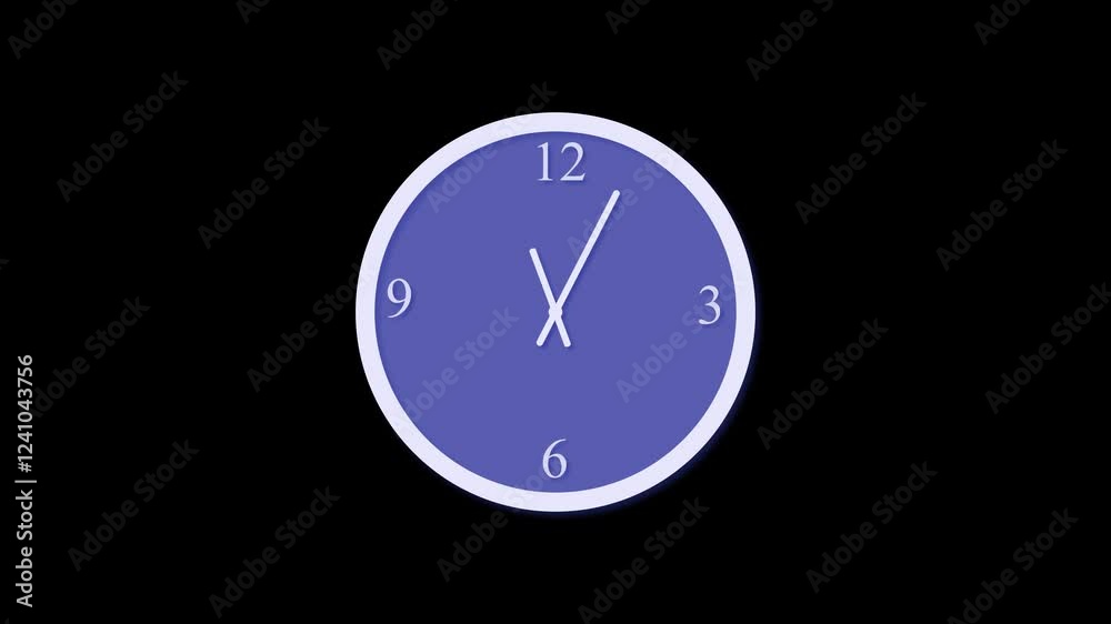 3d Simple analog clock animation, Counting down simple blue analog clock isolated animation on black background 3d Simple analog clock animation, Counting down simple blue analog clock isolated animation on black background