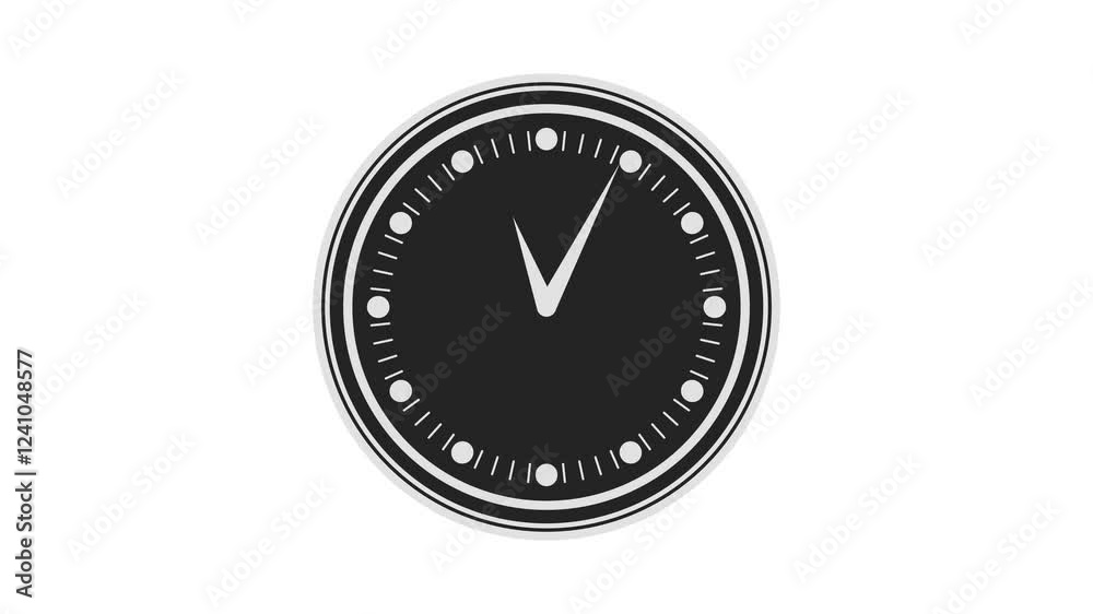 Black analog clock animation, Counting down clock isolated Time counter symbol animation Black analog clock animation, Counting down clock isolated Time counter symbol animation