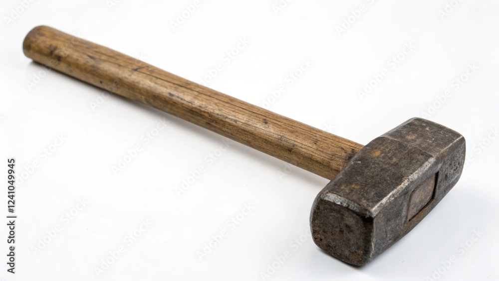 clear close up image of iron mallet on isolated white background for your for your building equipment needs clear close up image of iron mallet on isolated white background for your for your building equipment needs