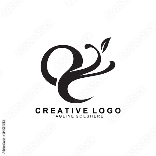beauty leaf monogram logo organic and elegant concept OQ wedding initial letter