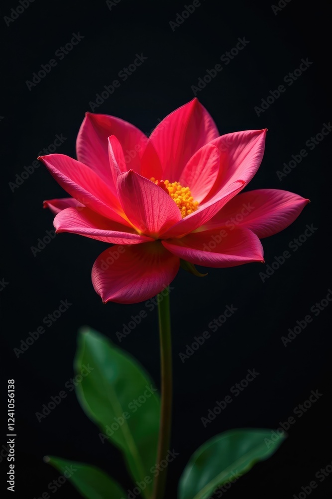 Fototapeta premium Ulam raja flower against a contrasting dark background, garden, dark background