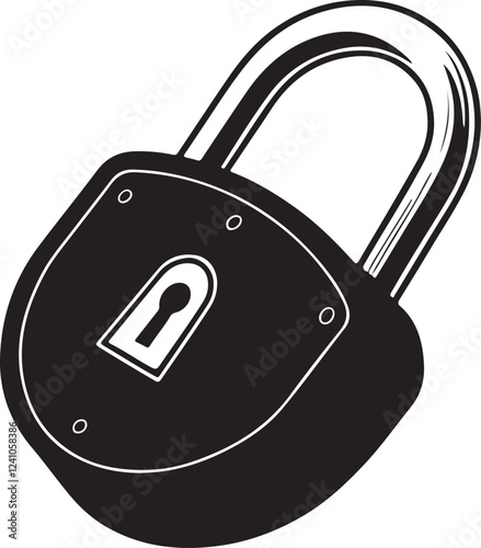Isolated black Padlock lock or locked icon Vector, black Padlock lock or locked Silhouette,black Padlock lock or locked icon set, black Padlock lock or locked for logo,color black Padlock lock or lock