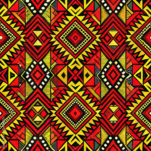 Wallpaper Mural Seamless African tribal pattern with bold diamond and geometric shapes Torontodigital.ca