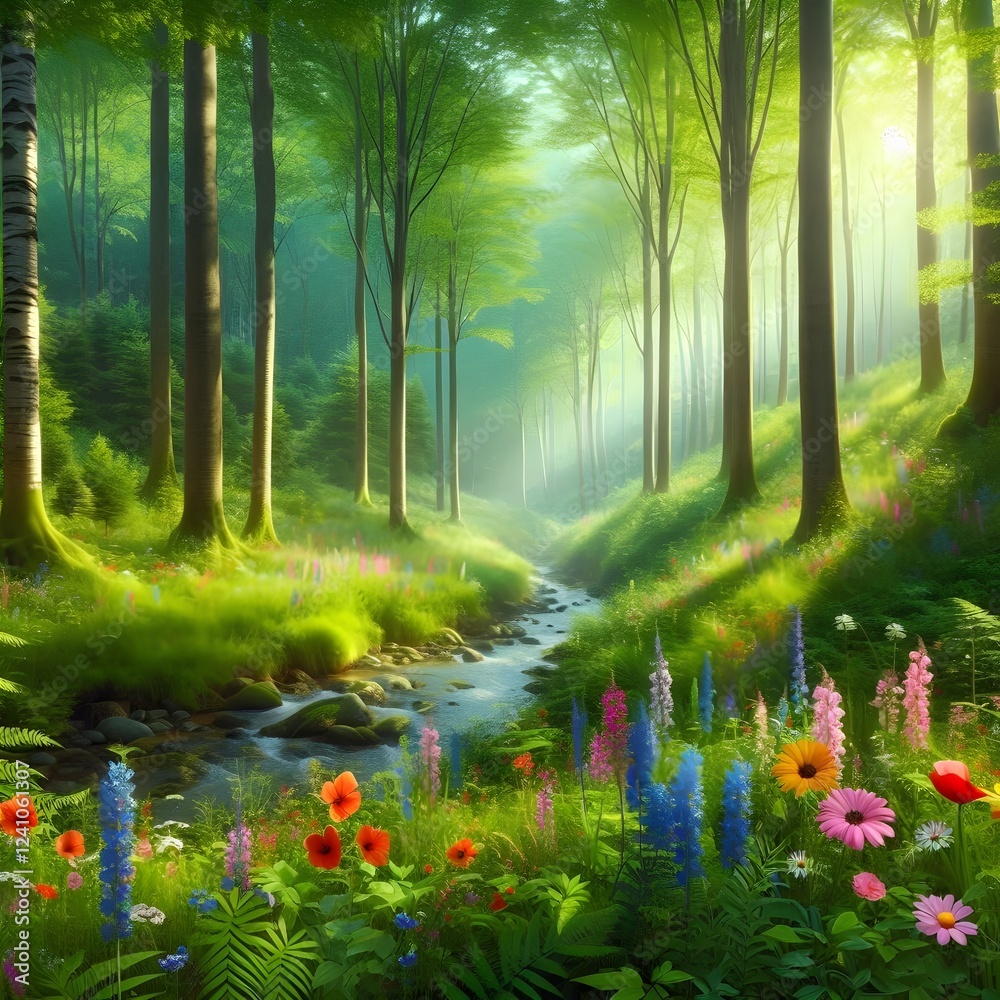 Obraz premium peaceful forest wallpaper