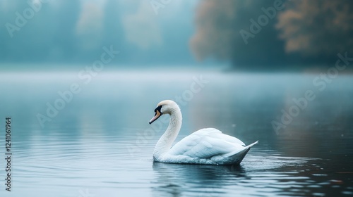 Elegant white bird wading through tranquil waters, showcasing natural beauty and gracefulness