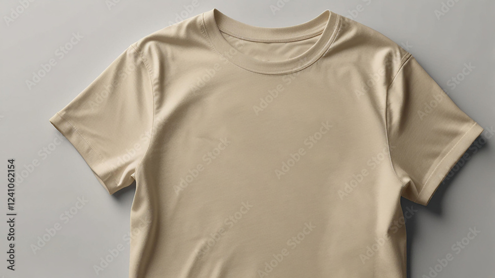 Cream t-shirt mockup on white background, t-shirt mockup template design Cream t-shirt mockup on white background, t-shirt mockup template design
