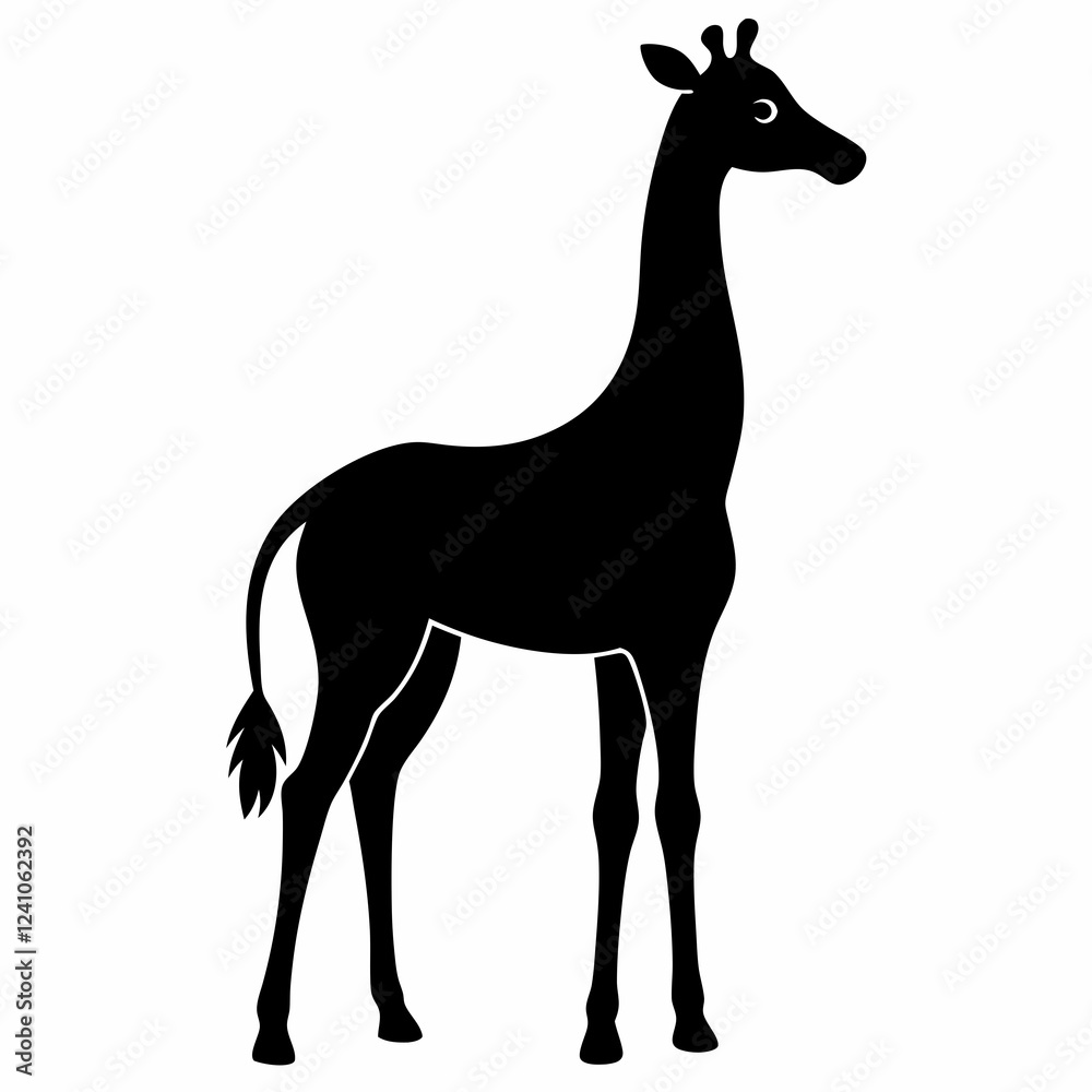 Obraz premium Black Giraffe Silhouette Vector Graphic