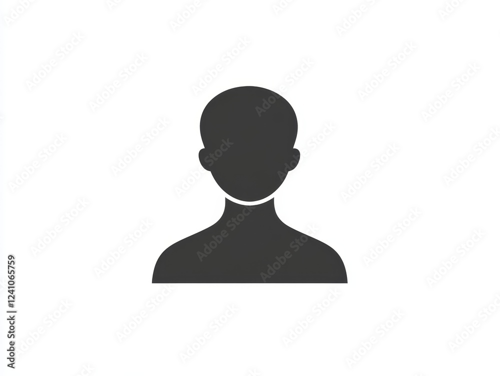 Icon of single human silhouette with shadow symbol of individual user or profile representation for digital design Icon of single human silhouette with shadow symbol of individual user or profile representation for digital design