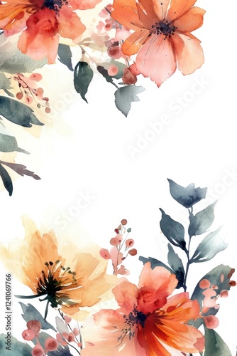 Wallpaper Mural Soft watercolor blooms creating an elegant corner arrangement Torontodigital.ca
