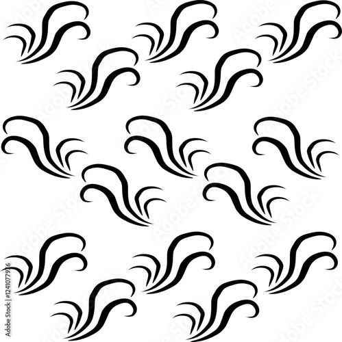 Icon of wave style design. Editable stroke with various design shapes, with a hand drawn black outline style for ocean related-themes, aquatic design and surf logo