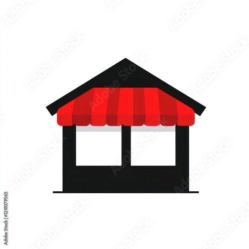 Wallpaper Mural Red awning shop, storefront, retail, small business, white background, e-commerce Torontodigital.ca