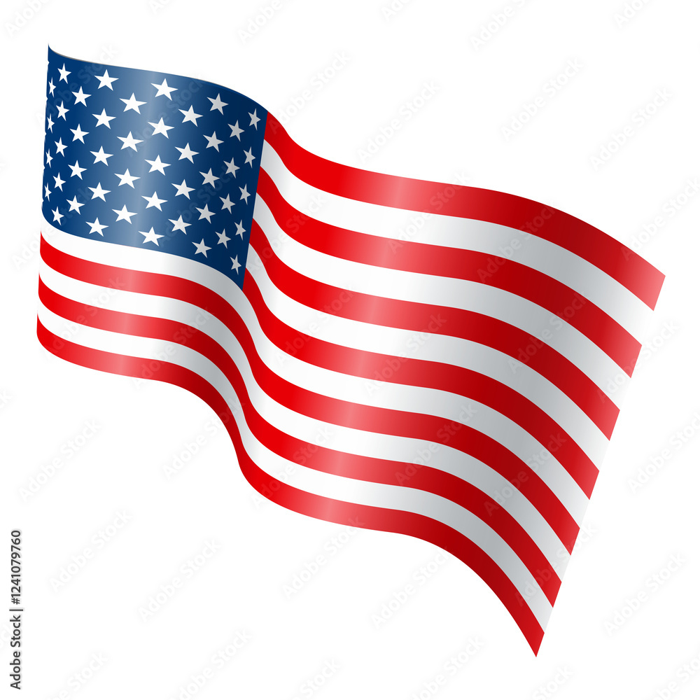 Fototapeta premium USA flag, PNG transparent, American Flag image.