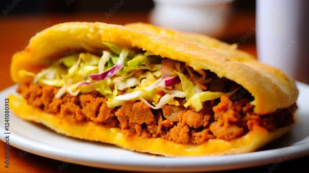 Gordita Filled with Fried Pork Chicharron: A Deliciously Unhealthy Mexican Food Treat Gordita Filled with Fried Pork Chicharron: A Deliciously Unhealthy Mexican Food Treat