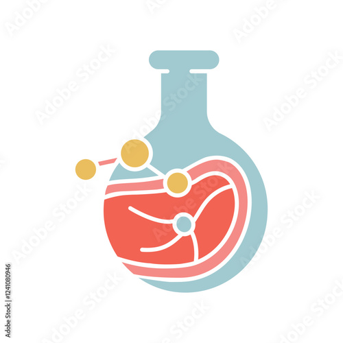 Artificial meat flat icon. Vector isolated element