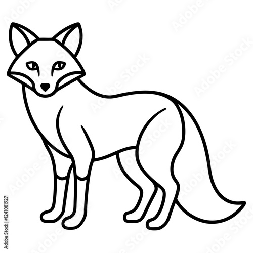 Elegant Fox in One Line Art