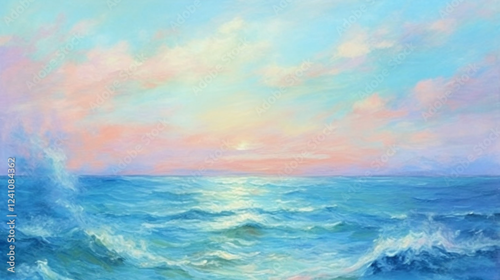 The emerald sea creates beauty by creating a gloss by the light The emerald sea creates beauty by creating a gloss by the light
