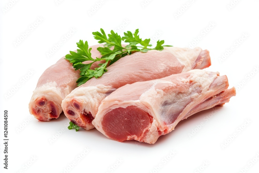 Fresh raw pig leg meat isolated on white background Fresh raw pig leg meat isolated on white background