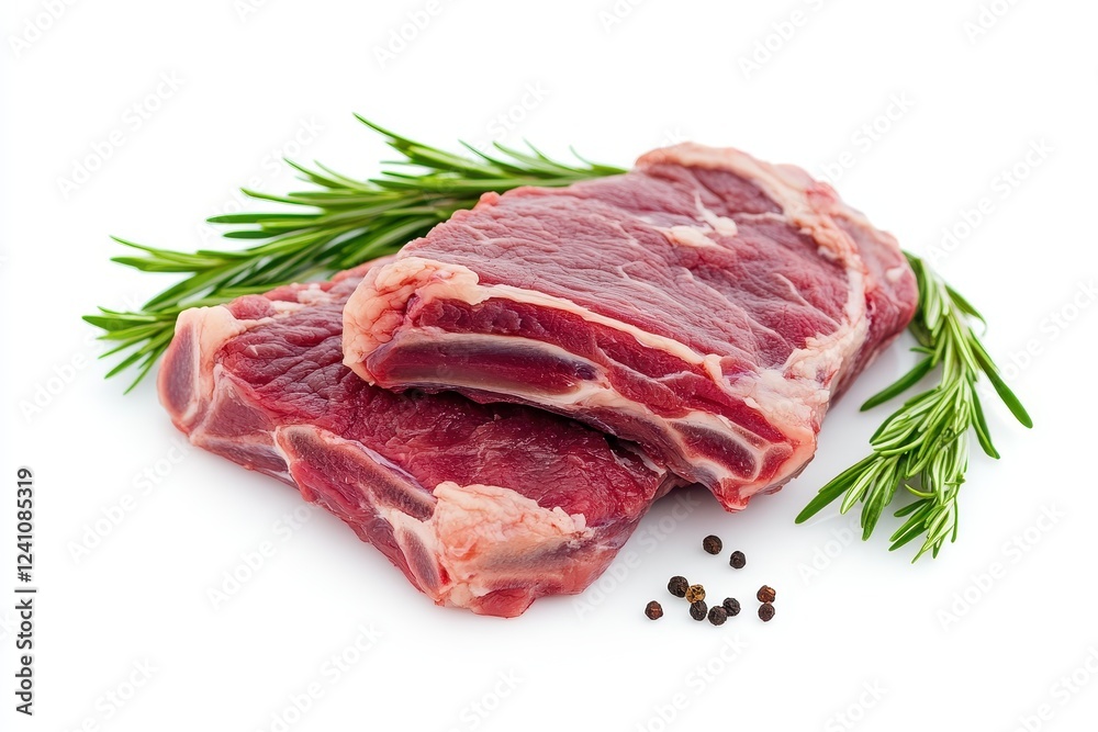 Fresh raw young lamb meat isolated on white background Fresh raw young lamb meat isolated on white background