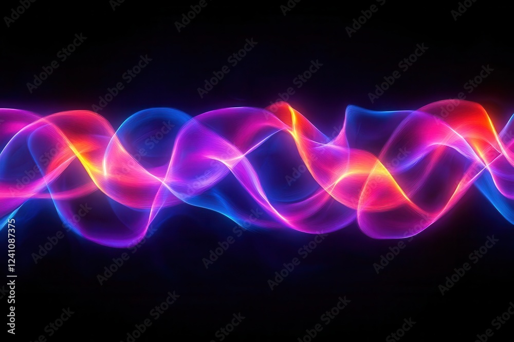 dynamic neon wave patterns radiating energy against a dark background, creating an atmosphere of excitement and modernity with bold colors and fluid shapes dynamic neon wave patterns radiating energy against a dark background, creating an atmosphere of excitement and modernity with bold colors and fluid shapes