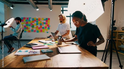 Diverse Content Creators Collaborating in Studio
